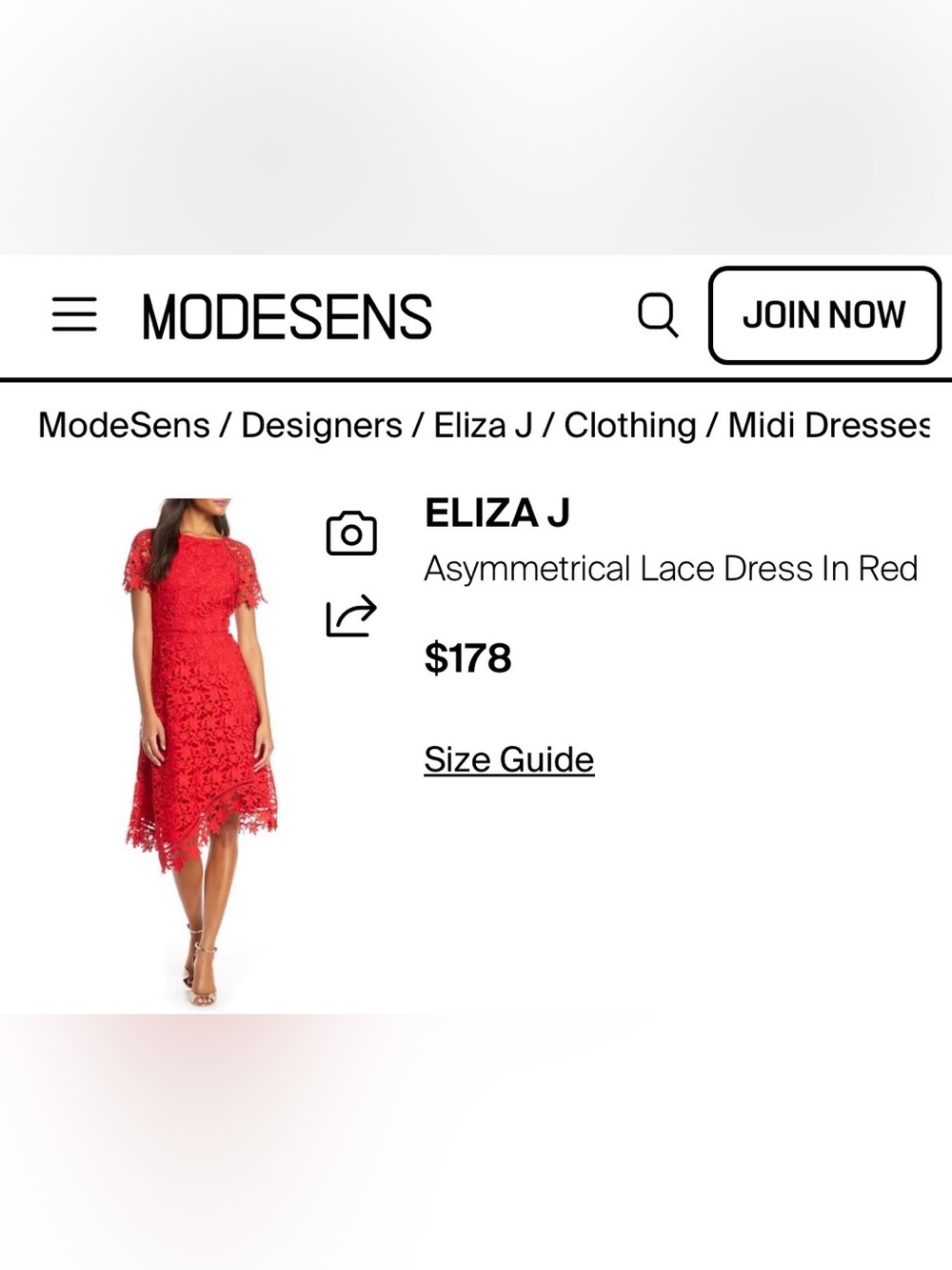 NORDSTROM Eliza J - Floral Asymmetrical Lace Dress In Red - Picture 3 of 6